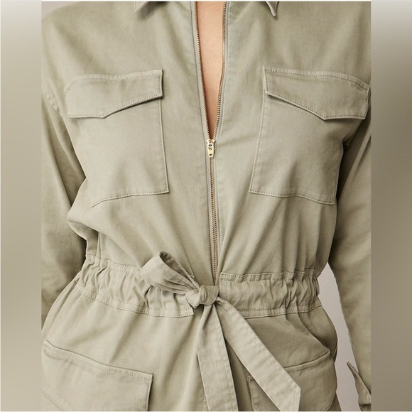 NWT! J.Crew Cinched-waist utility dress in stretch chino. Size 12. $178 - Picture 3 of 5